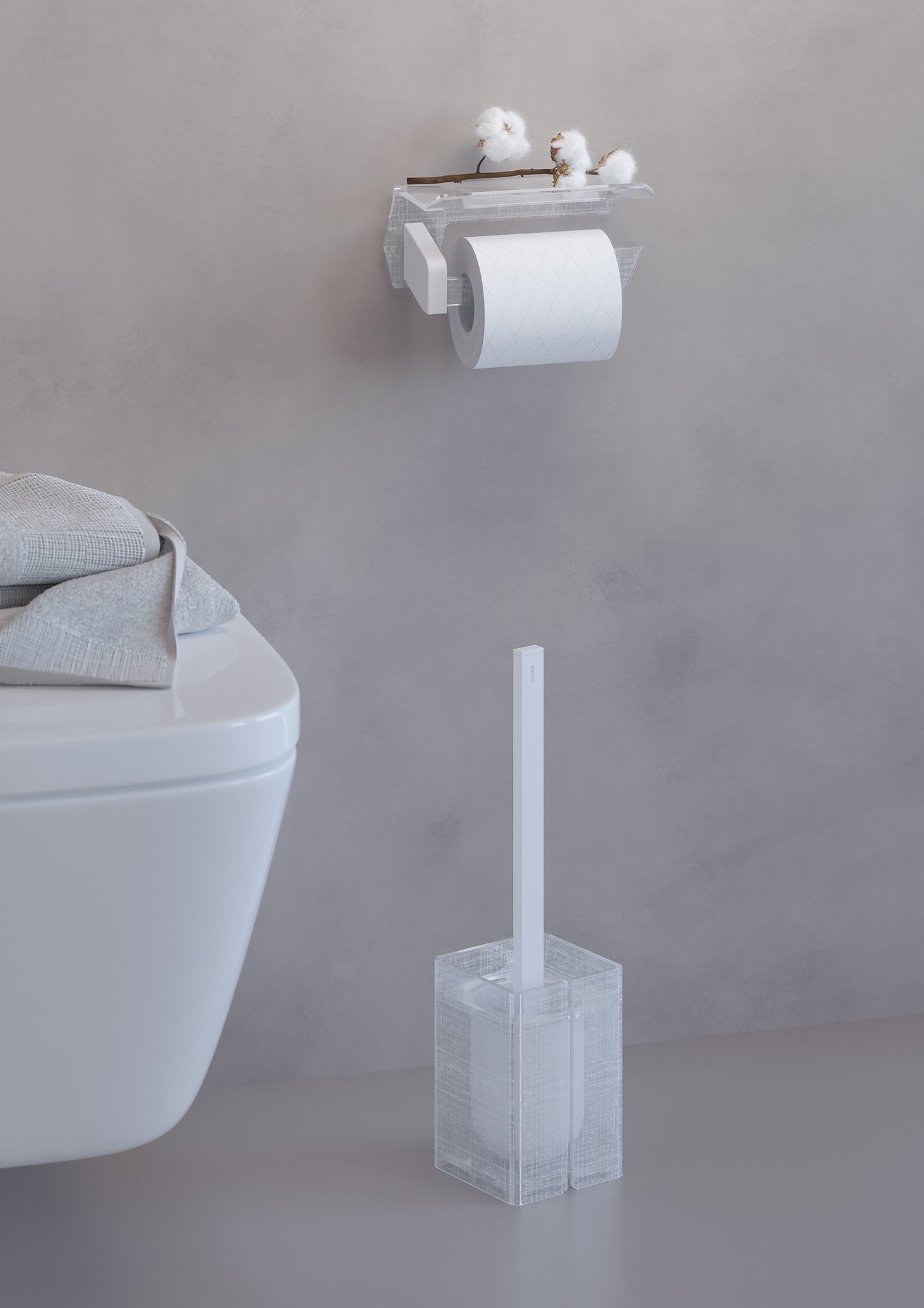 SONIA -LUCE TOILET ROLL HOLDER WHITE LINEN