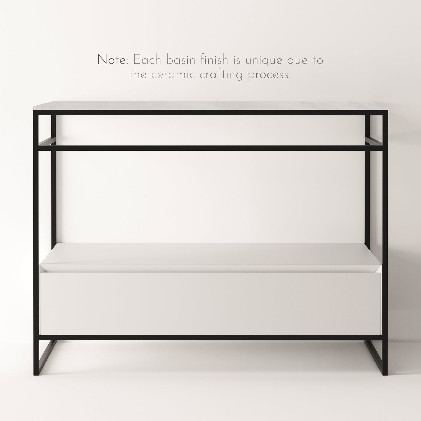 ALICE Structure UNI 40" - White Drawer Black Frame