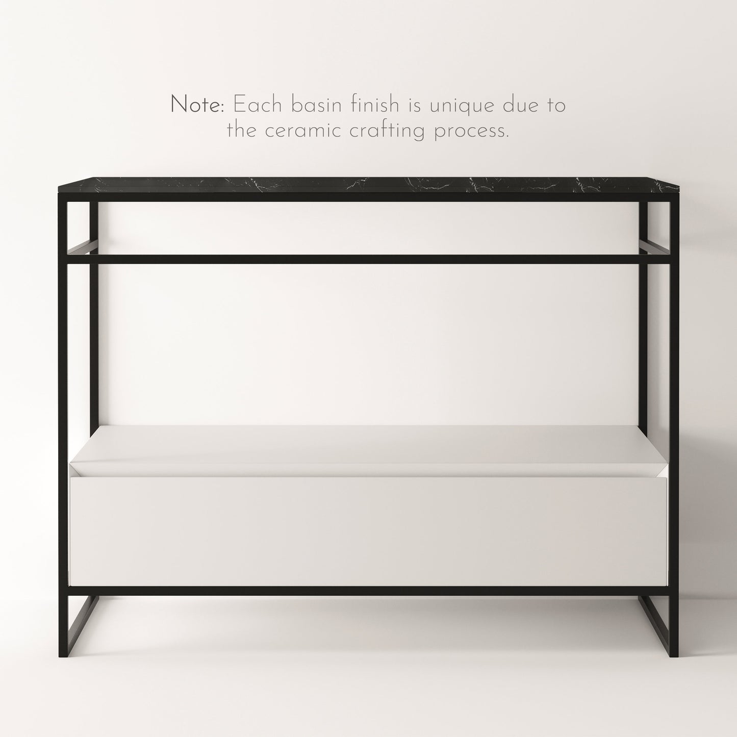 ALICE Structure UNI 40" - White Drawer Black Frame