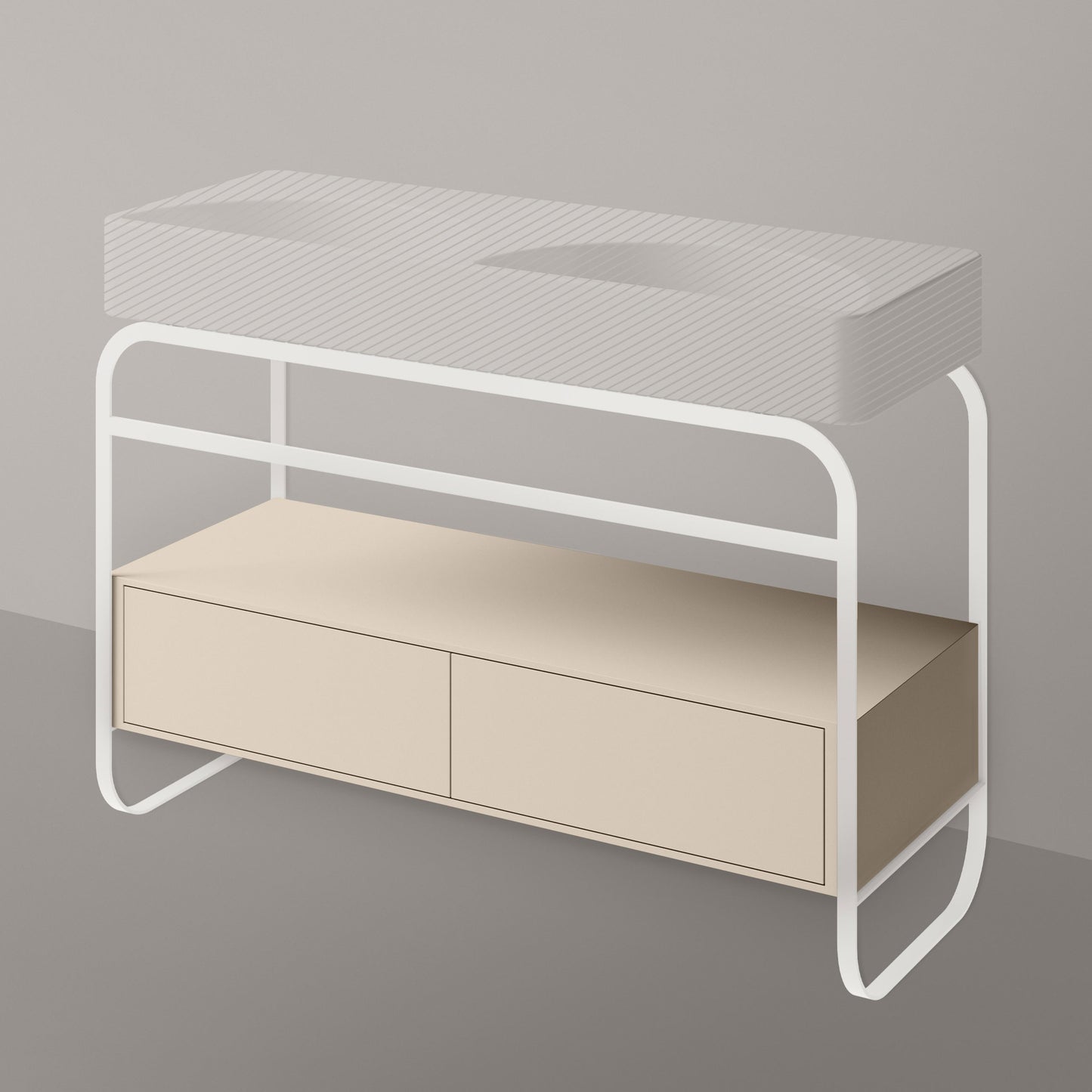 ALICE LUNARIS Frame with Drawer - White