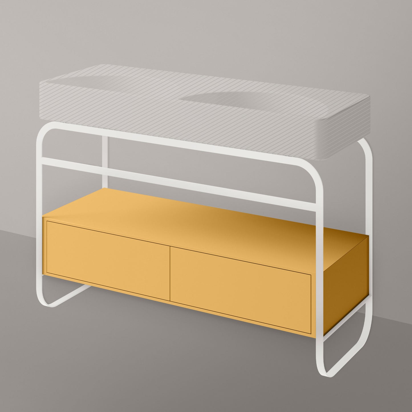 ALICE LUNARIS Frame with Drawer - White