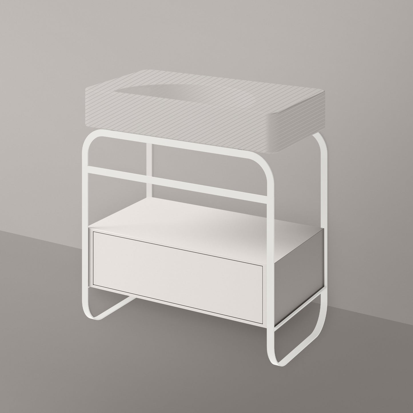 ALICE LUNARIS Frame with Drawer - White