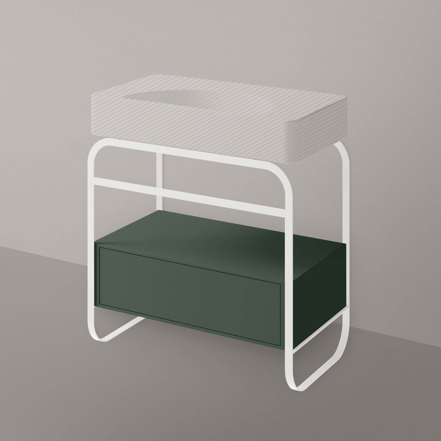 ALICE LUNARIS Frame with Drawer - White