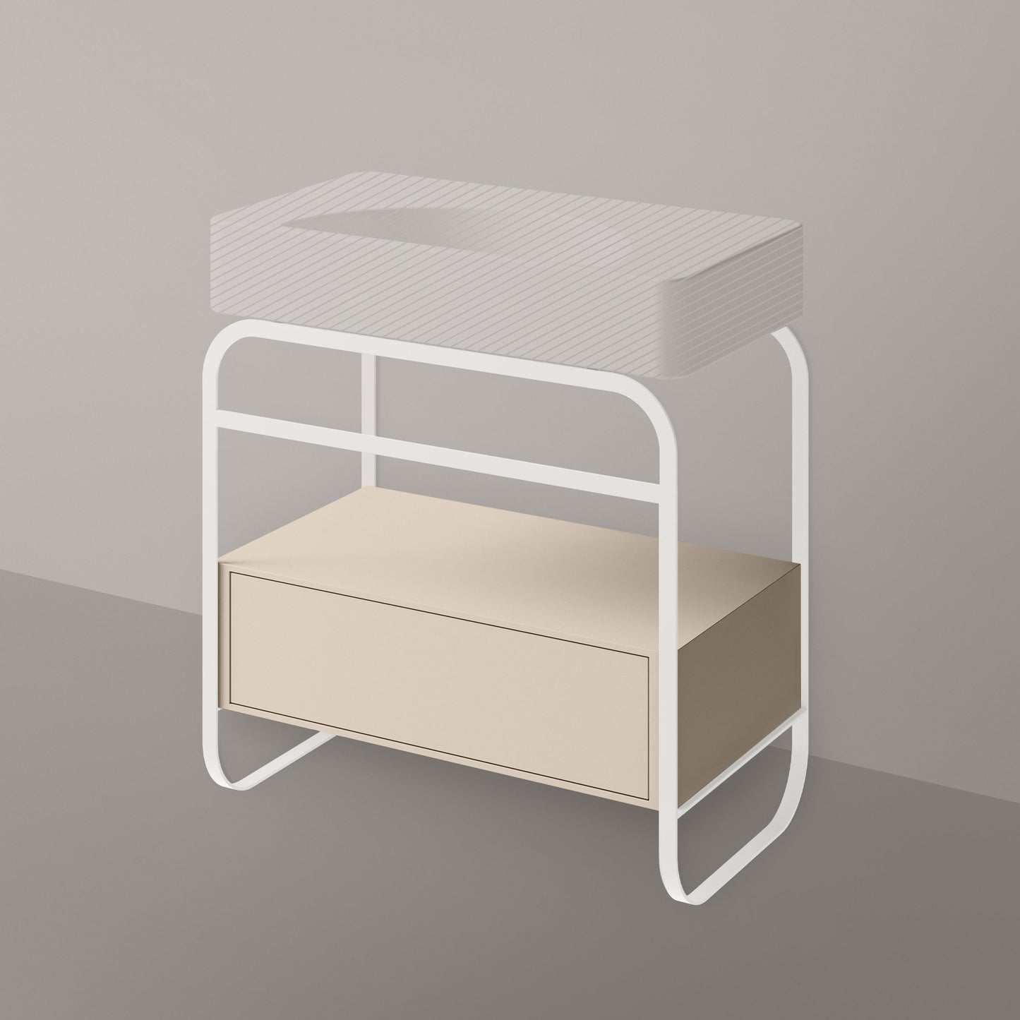 ALICE LUNARIS Frame with Drawer - White