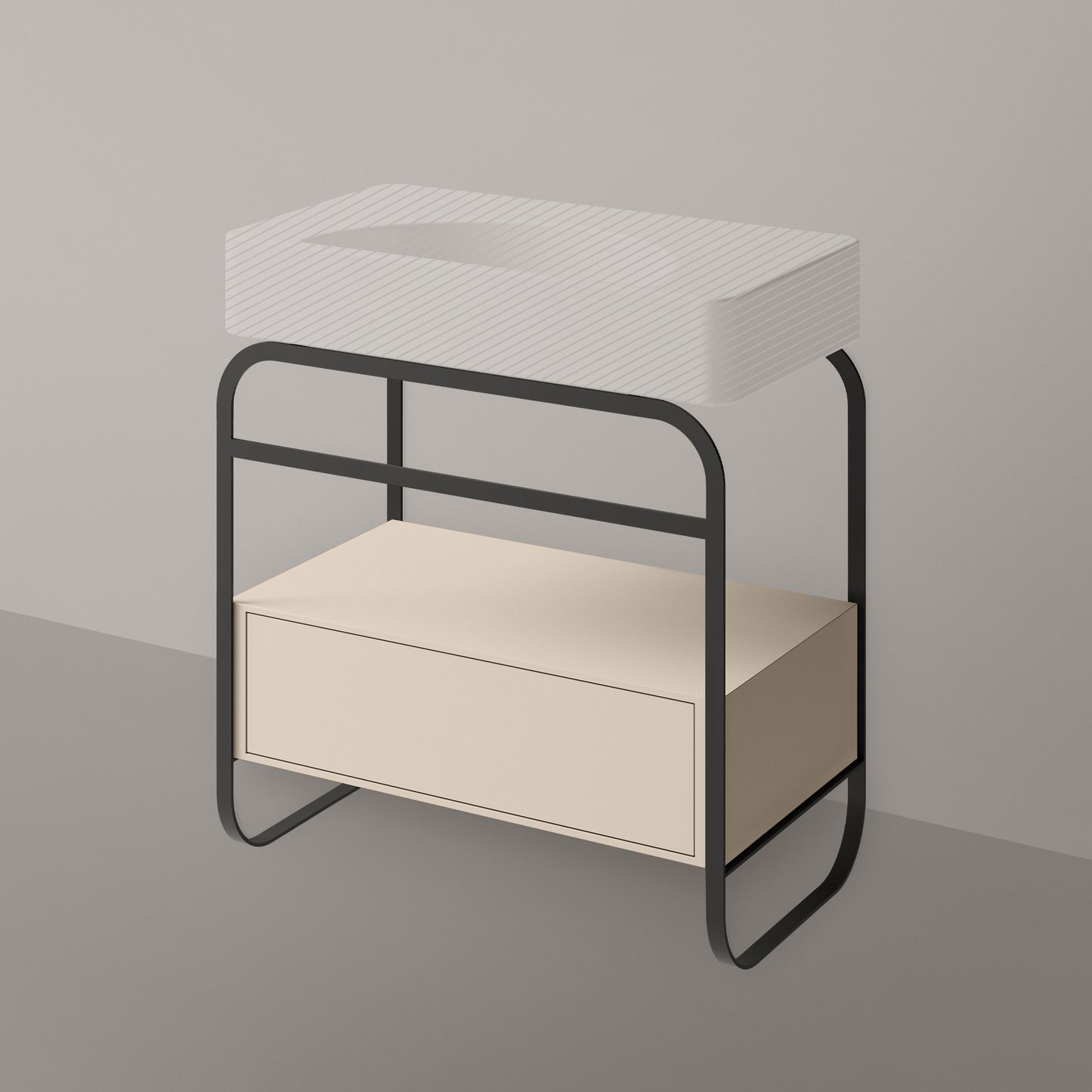 ALICE LUNARIS Frame with Drawer - Black