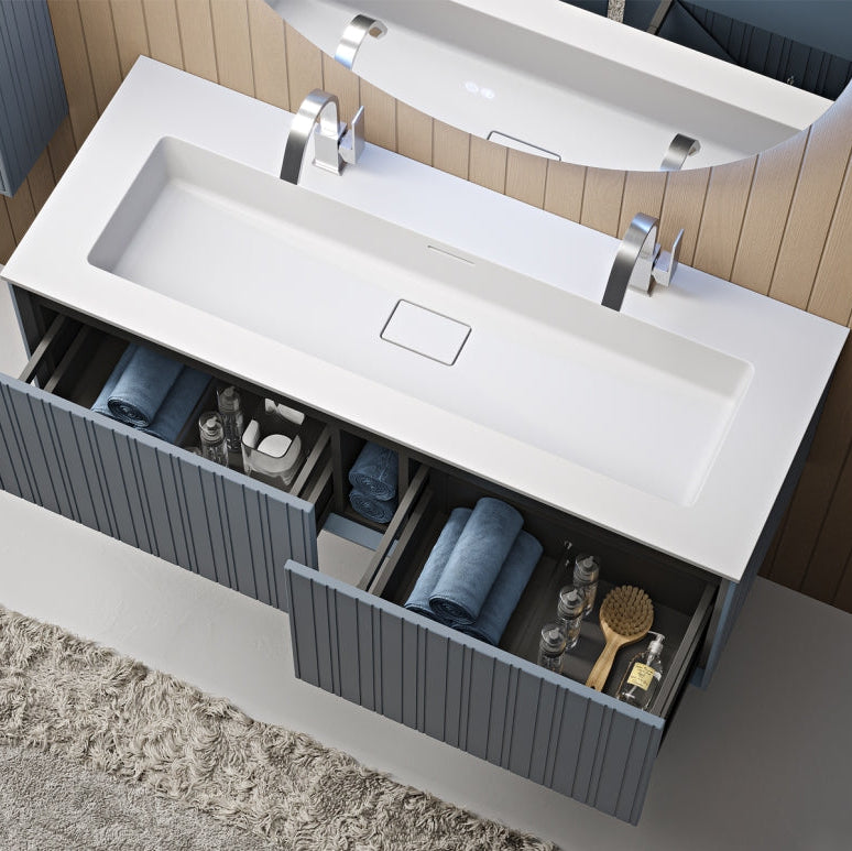 BH Portofino Countertop Resin White Matte with Taphole