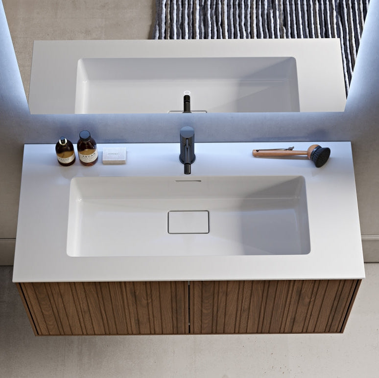 BH Portofino Countertop Resin White Matte with Taphole