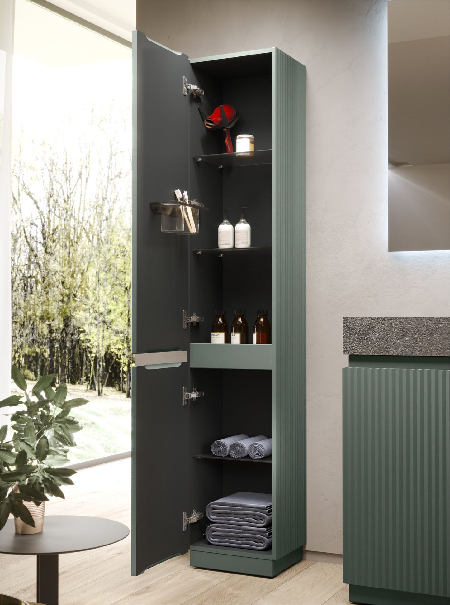 BH Roma Linen Cabinet 73" H x 14" W x 12" D - 2 Doors (reversible)