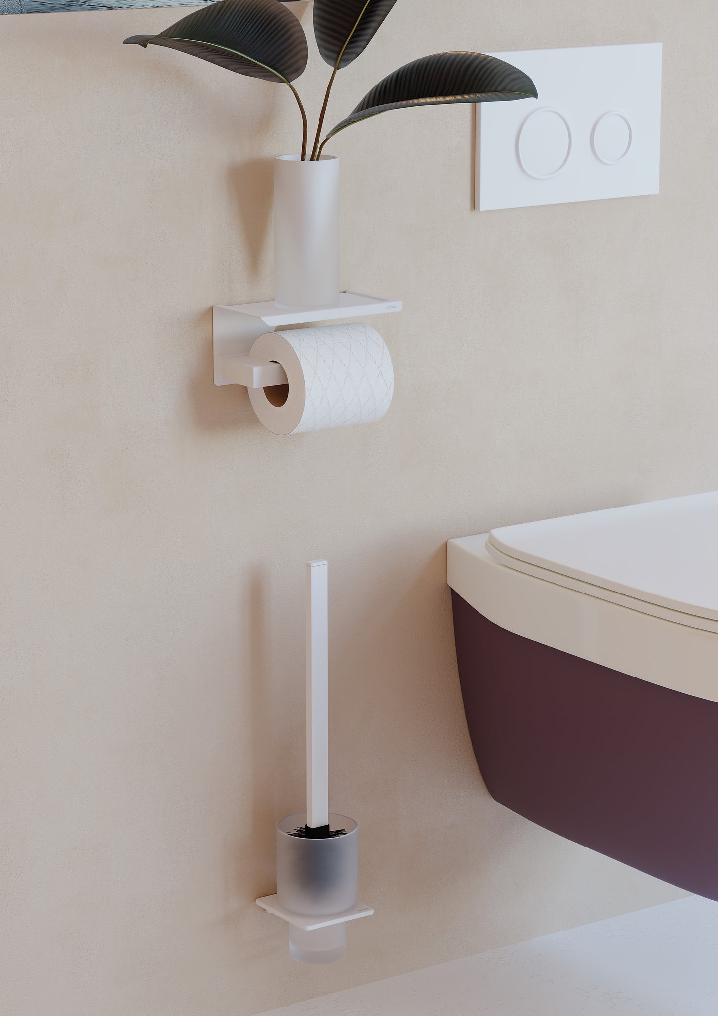 SONIA -S-CUBE TOILET ROLL HOLDER & SHELF BLACK