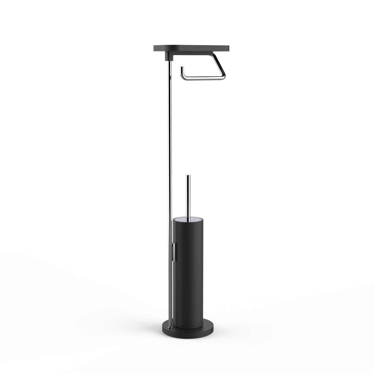 DW  STONE SBKA Toilet brush set with shelf Black Matte / Black Chrome PVD