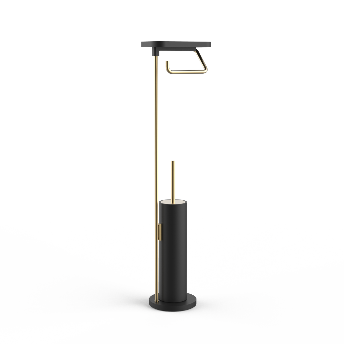 DW  STONE SBKA Toilet brush set with shelf Black Matte / Gold Matte PVD
