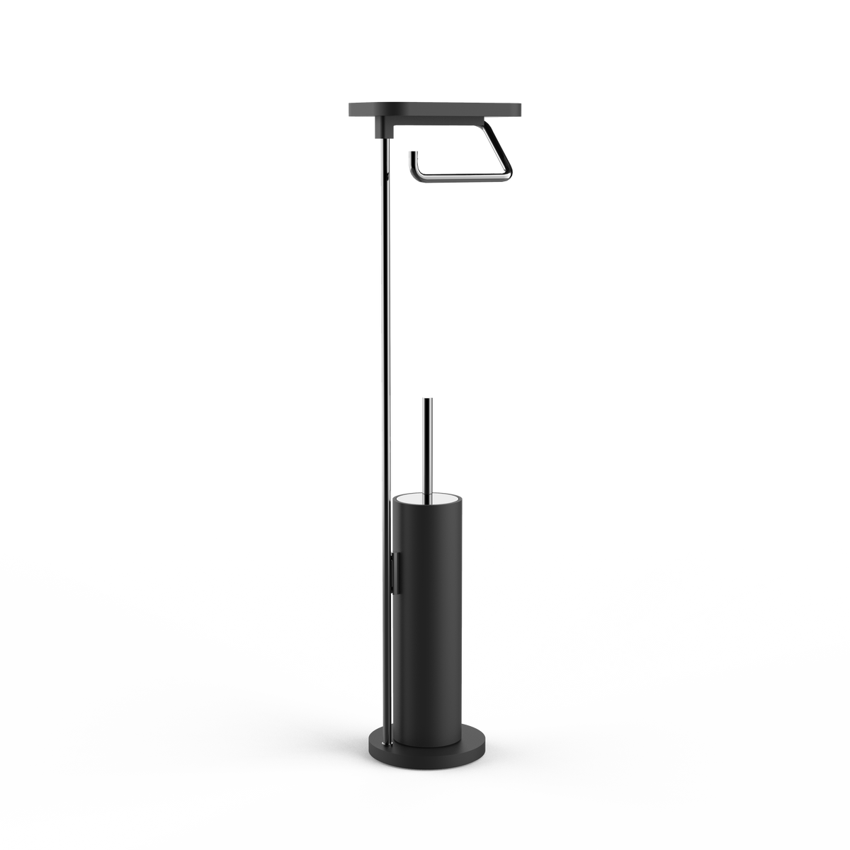DW  STONE SBKA Toilet brush set with shelf Black Matte / Chrome