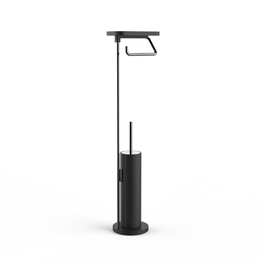 DW  STONE SBKA Toilet brush set with shelf Black Matte / Chrome