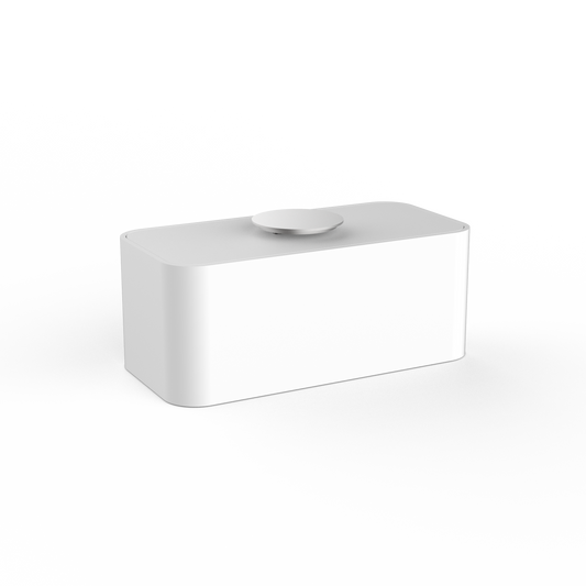 DW  STONE UTBMD Multi-purpose box with lid White Matte / Stainless Steel Matte