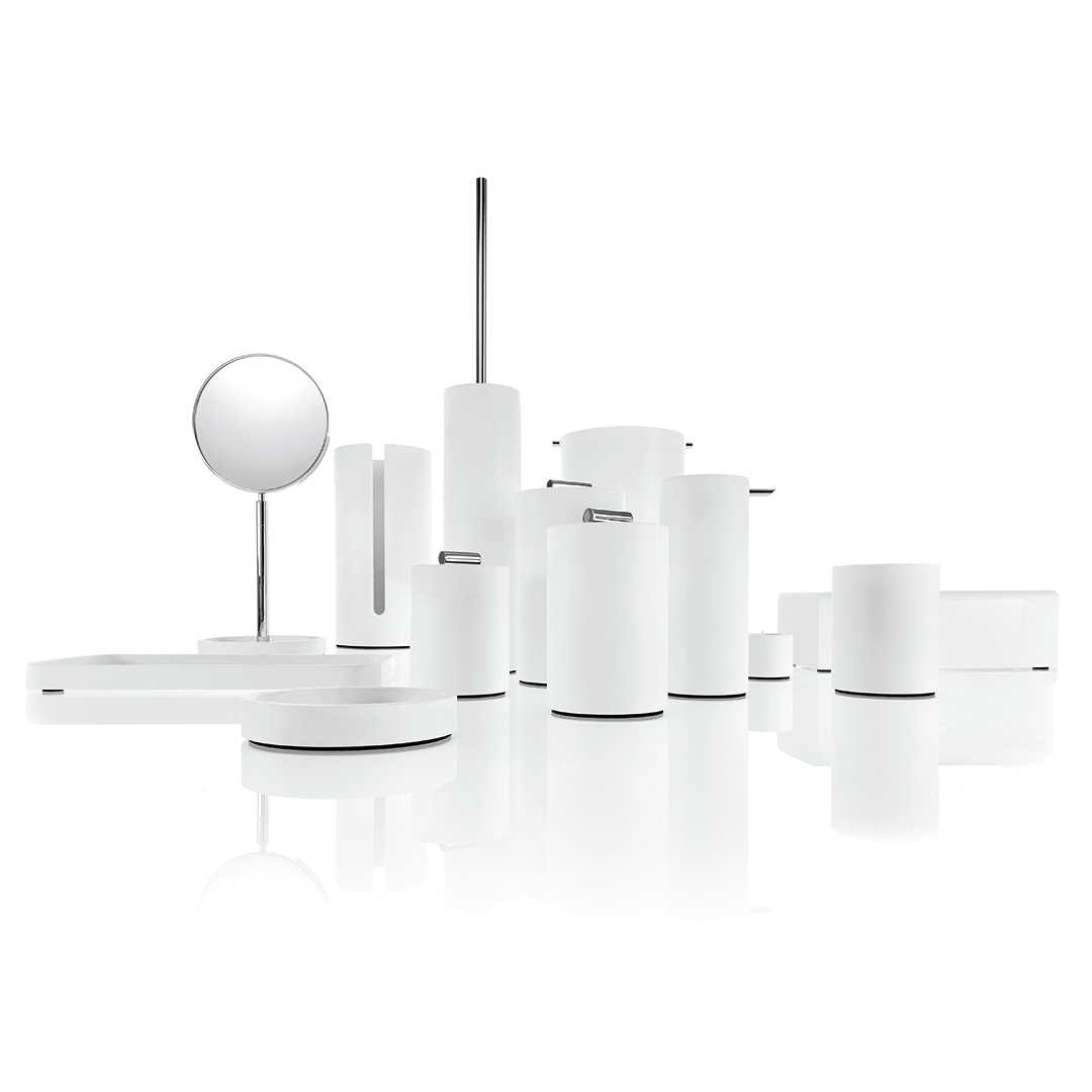 DW STONE SBK Toilet brush set - White Matte / Chrome