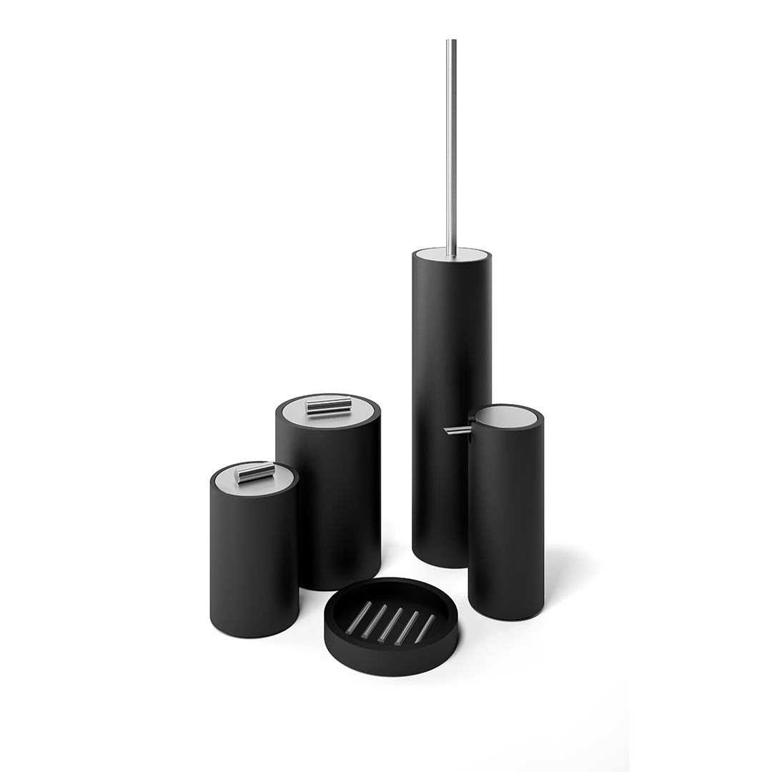 DW STONE SBG Toilet brush - Black Matte / Chrome