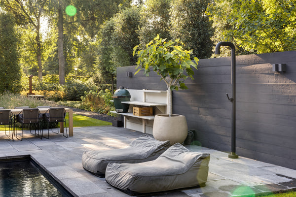 Luxury outdoor pool with mosaic tiles