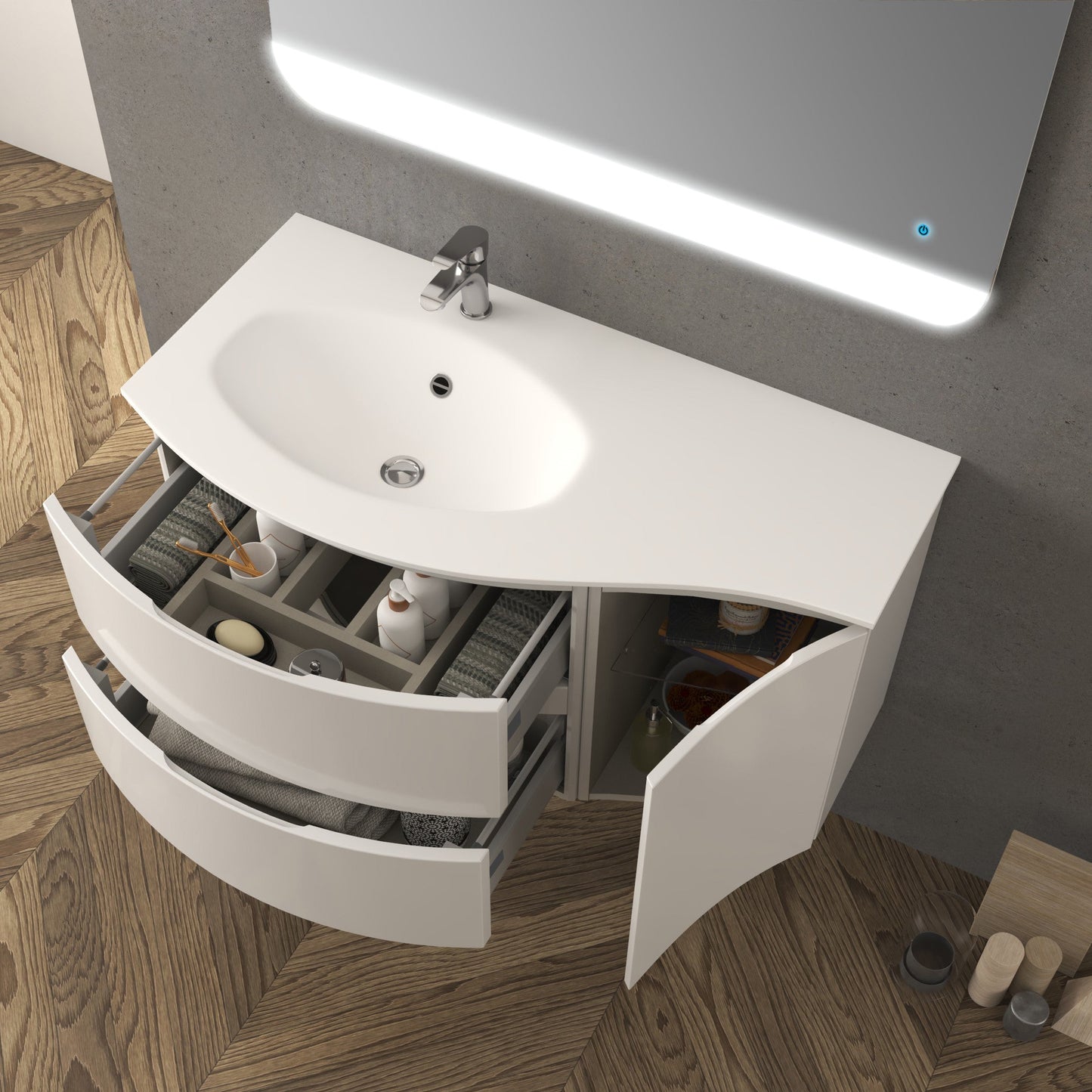 BH Resin Sting Washbasin White Gloss