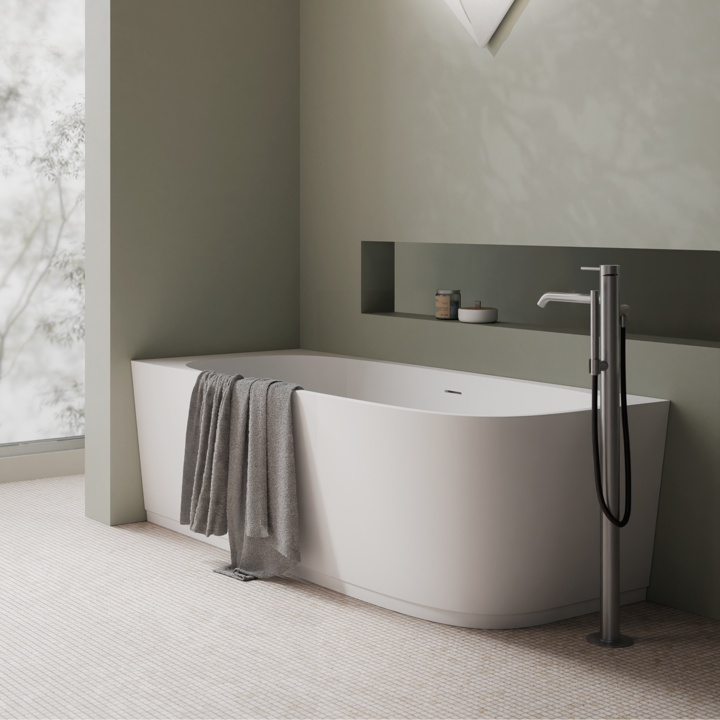 ALICE VEGA Corner Bathtub 67"x 27 1/2"