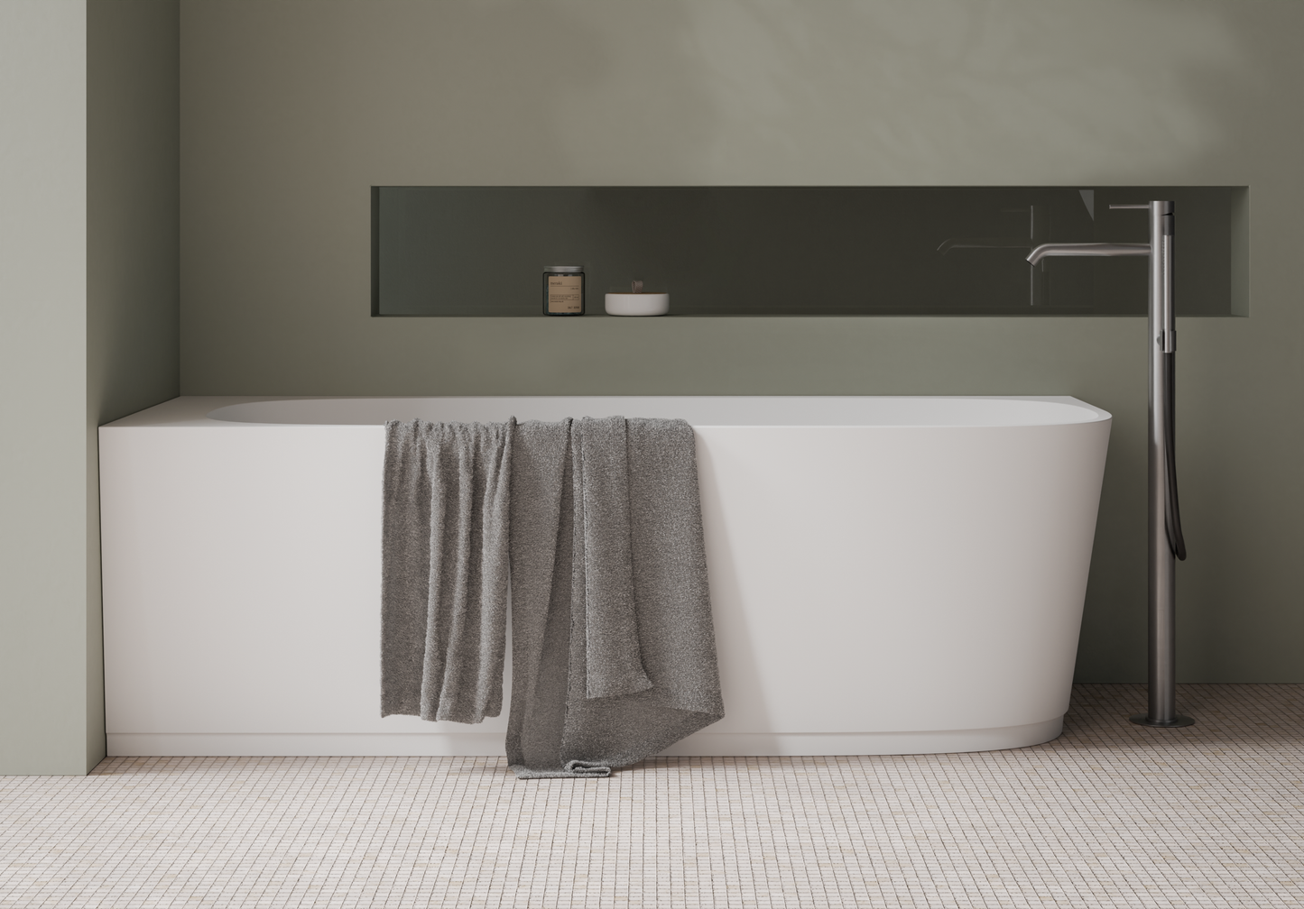 ALICE VEGA Corner Bathtub 67"x 27 1/2"