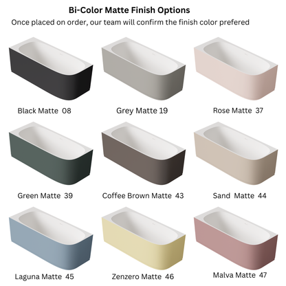 ALICE VEGA Corner Bathtub 67"x 27 1/2"