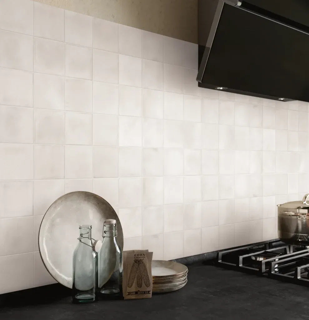 TMF Kasba Square Glazed Porcelain - White Matte