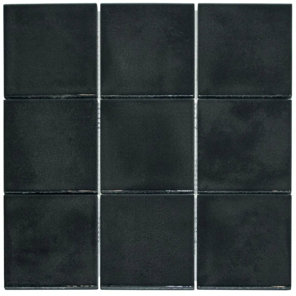 TMF Kasba Square Glazed Porcelain - Black Gloss