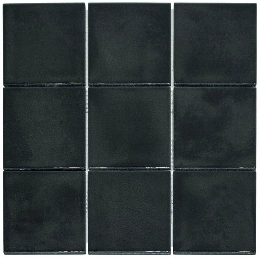 TMF Kasba Square Glazed Porcelain - Black Gloss