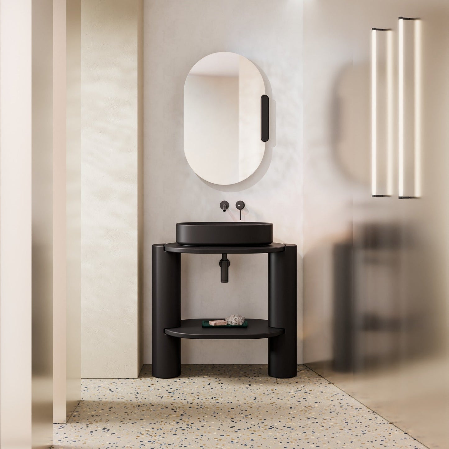 ALICE IDILLA Mirror Cabinet with Ceramic Handle in color (L/R) 21" x 34"