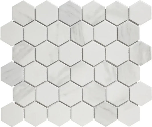 TMF Barcelona Hexagon Marble effect - Carrara White
