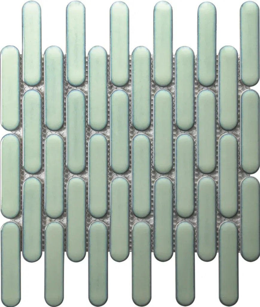 TMF Sevilla Oval Fingers - Light Green Gloss