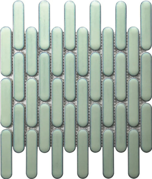 TMF Sevilla Oval Fingers - Light Green Gloss