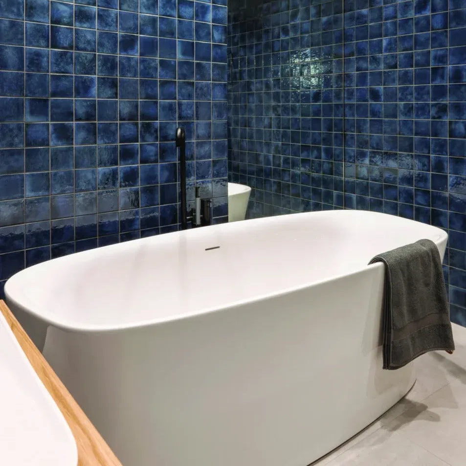 TMF Kasba Square Glazed Porcelain - Indigo Gloss