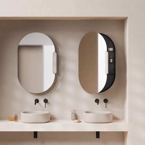 ALICE IDILLA Mirror Cabinet with Ceramic Handle in color (L/R) 21" x 34"
