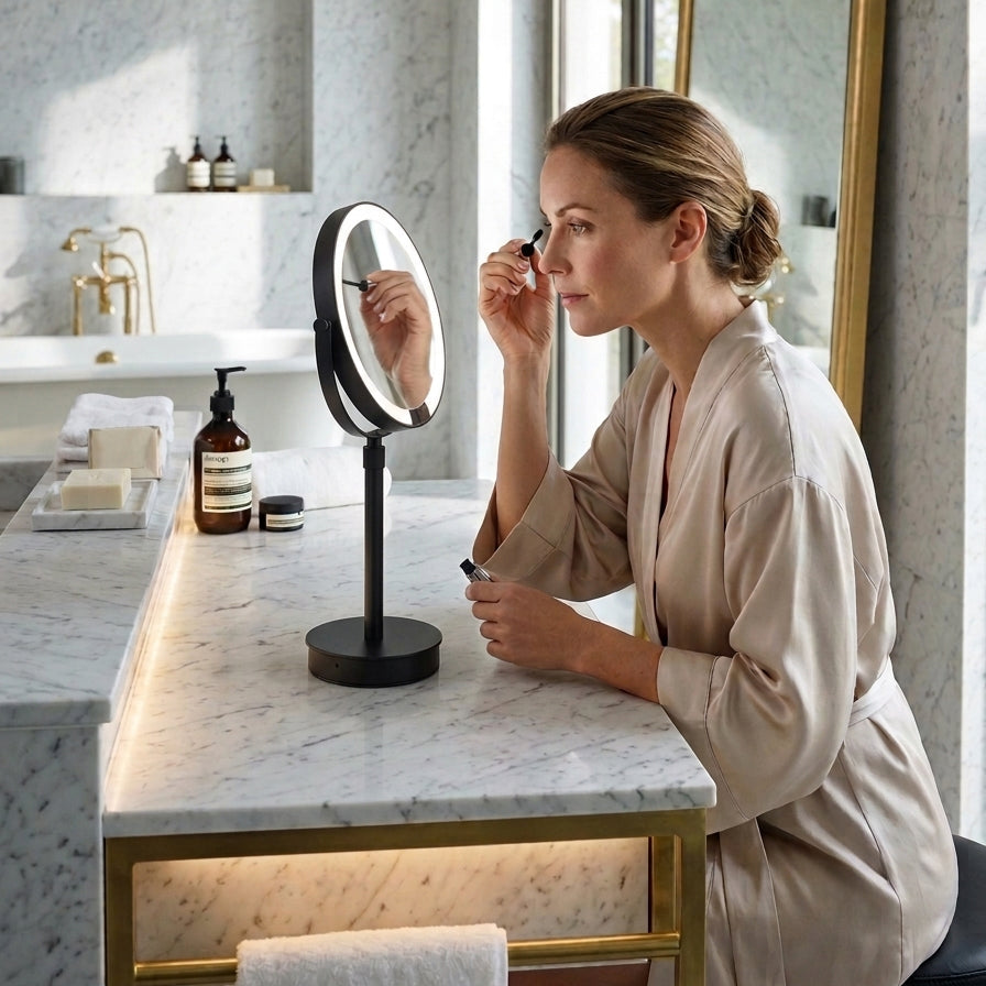 DW JUST LOOK PLUS SR 5X LED Cosmetic mirror FS - Black Matte - Rechargeable (125060)