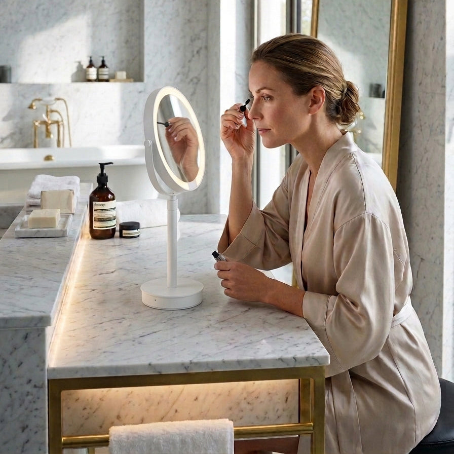 DW JUST LOOK PLUS SR 5X LED Cosmetic mirror FS - White Matte - Rechargeable (125050)