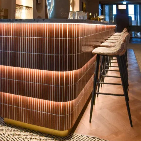 Modern bar interior with a TMF KitKat mosaic tiles