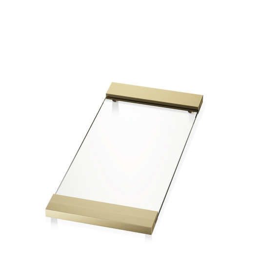 DW TAB 37 Tray large - Gold Matte 24 Carat / Clear glass - Glass Super Clear