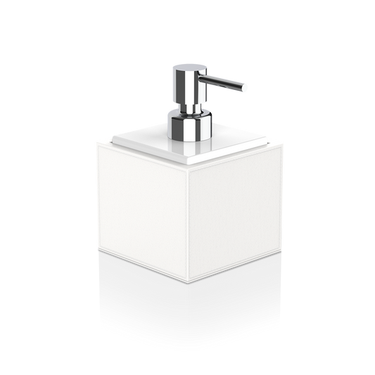 DW BROWNIE SSP Soap dispenser - Vegan Leather White with Porcelain White and Pump - Chrome