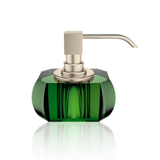 DW KR SSP KRISTALL Soap dispenser - English green / Satin Nickel