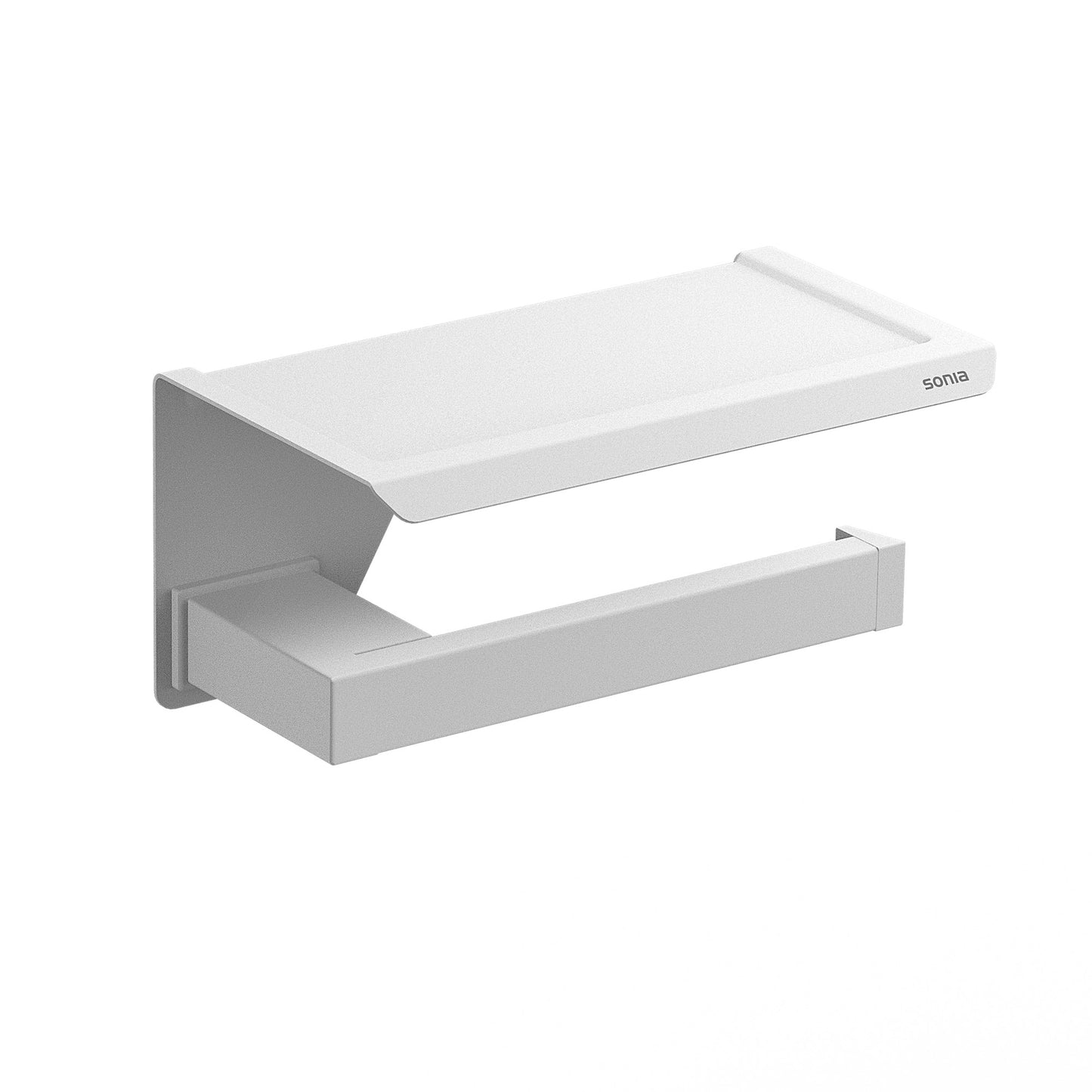 SONIA -S-CUBE TOILET ROLL HOLDER & SHELF WHITE