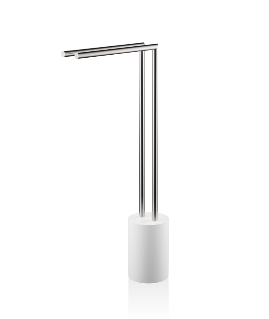 DW STONE HT 2 Towel stand - White Matte / stainless steel Matte