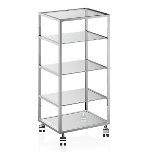 DW RW 2 Glass trolley - Chrome / glass clear