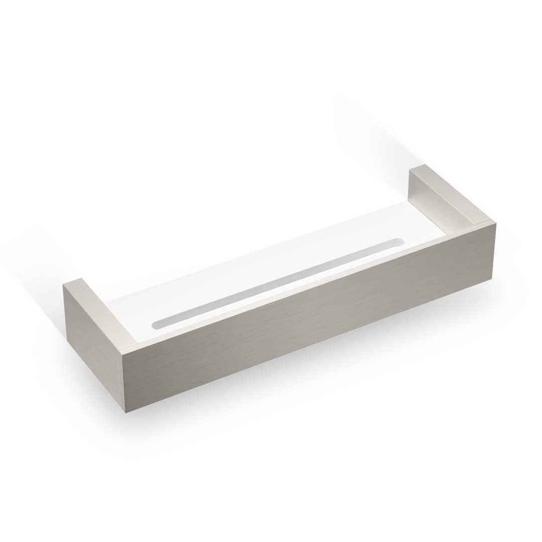 DW BK DA30 BRICK Shower shelf 12" Satin Nickel / Acryl glass White(D)