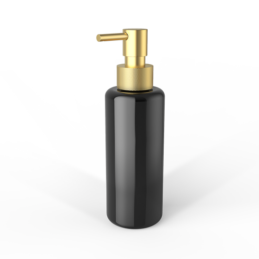 DW TT PORTER Soap dispenser Glass bottle Black / Pump Gold Matte 24 Carat