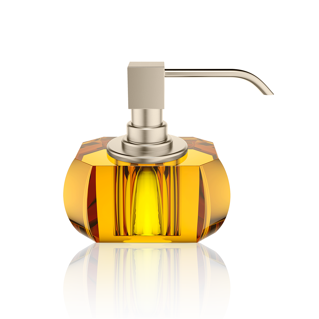 DW KR SSP KRISTALL Soap dispenser - Amber / Satin Nickel