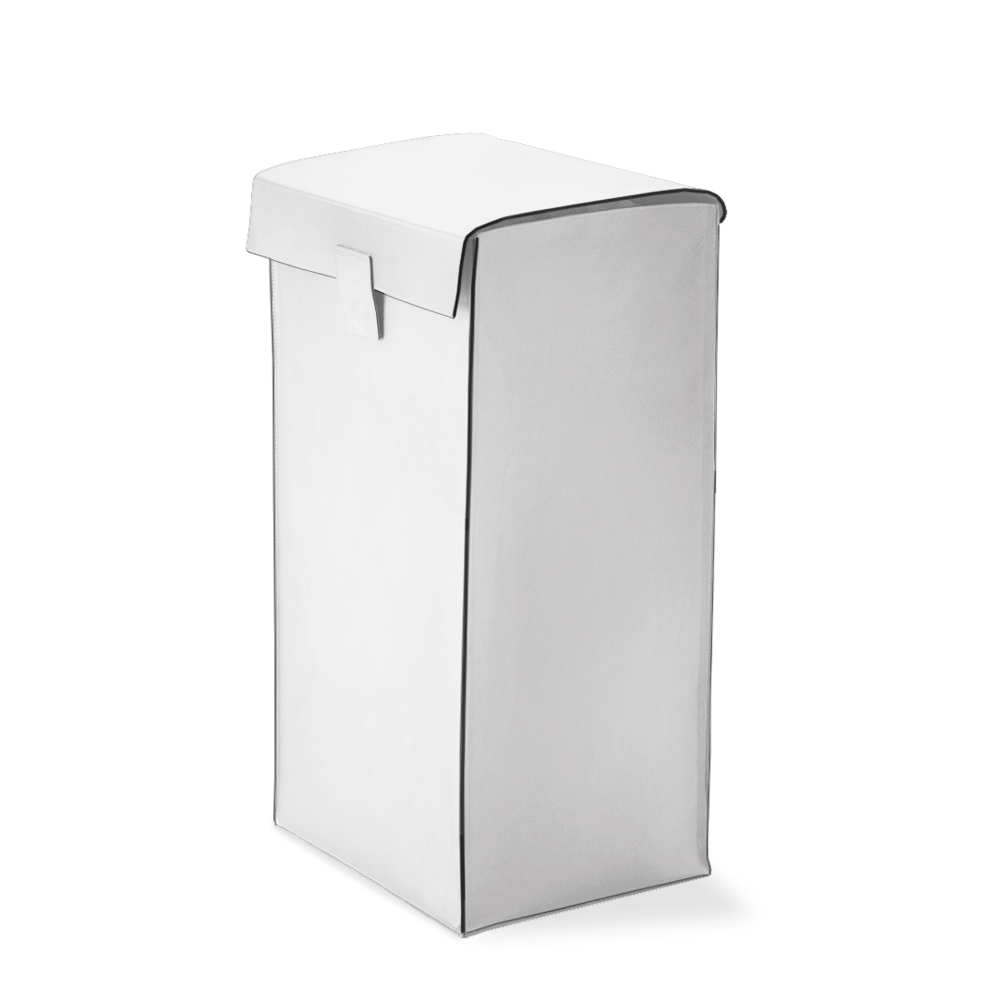 DW NAPPA WB Laundry basket with cover - Nappa Genuine Leather Snow-White