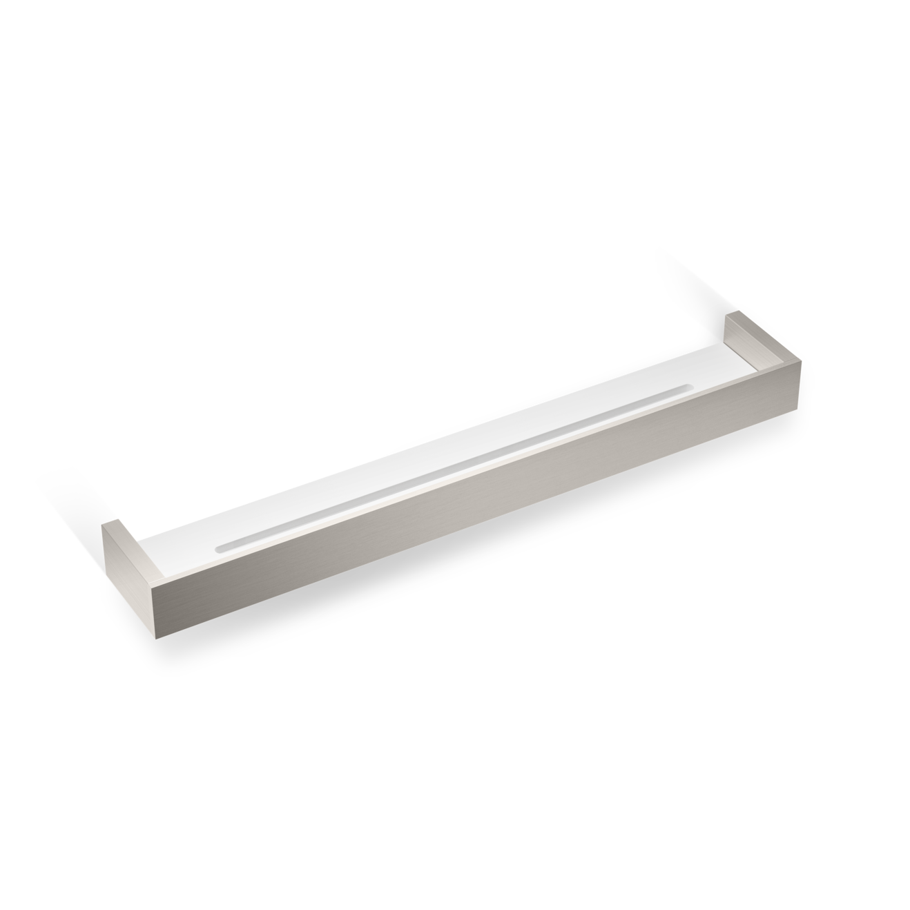 DW BK DA60 BRICK Shower shelf 24" Satin Nickel / Acryl glass White(D)