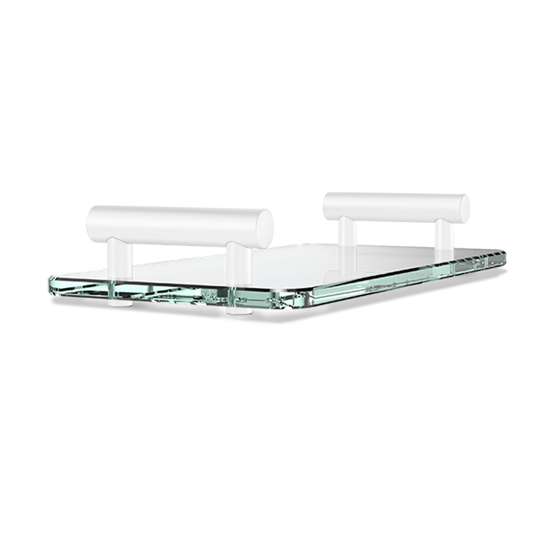 DW BAR TAB Tray - White Matte / clear glass