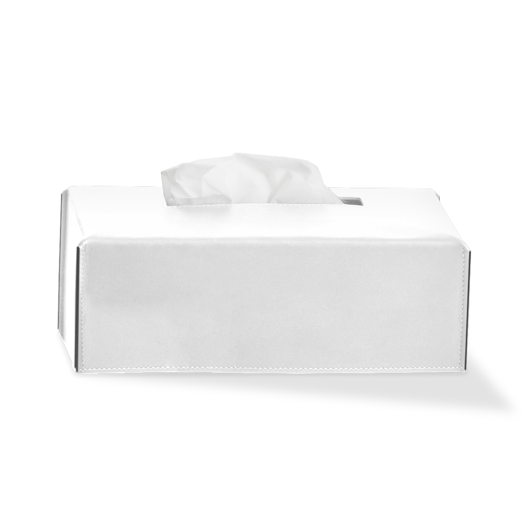 DW NAPPA KB Tissue box - NAPPA Genuine Leather Snow-White